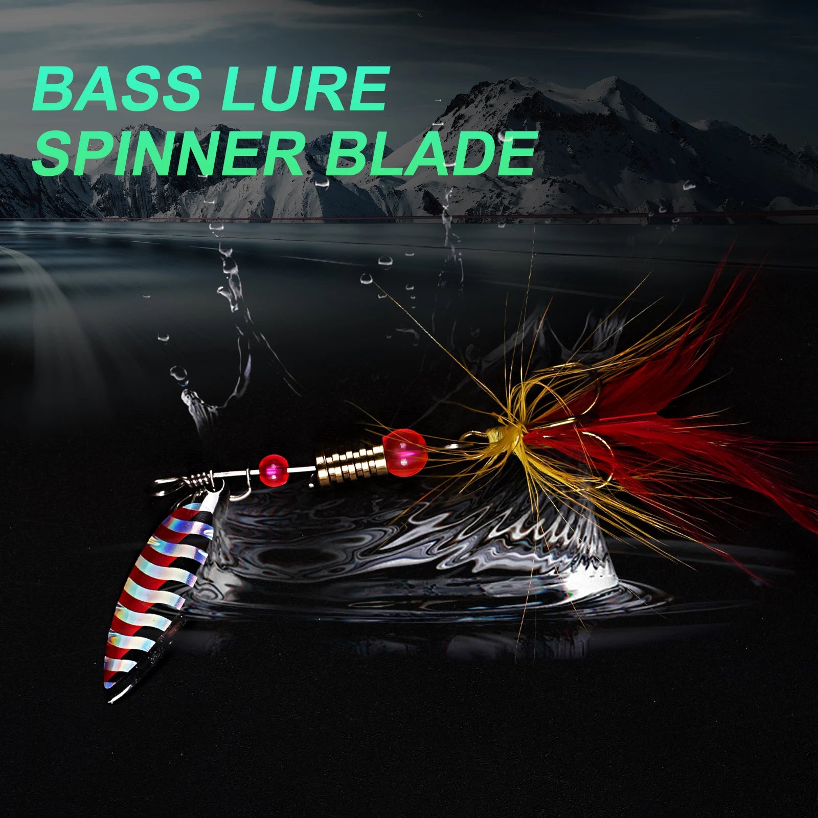 wondersee 17PCS Spinner Kit Fishin Lures with Feather Treble Hook Spoon for Bass Trout Perch Pike Rotating Long Casting Wobblers