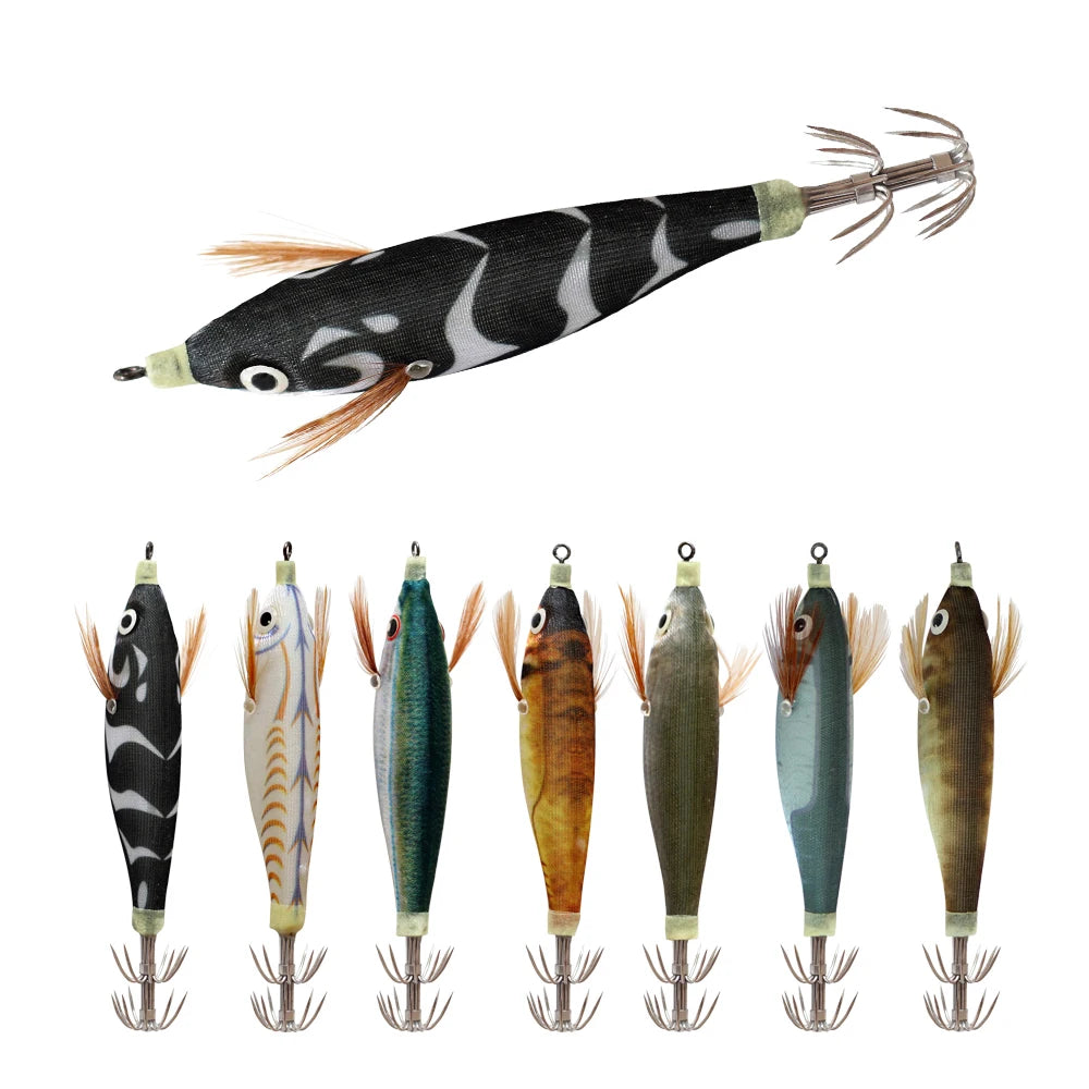 14pc Fishing Lures Kit Horizontal Squid Jig Bait Artificial Luminous Webfoot Octopus Egi Lure Wobbler Cuttlefish Hook Sea Tackle
