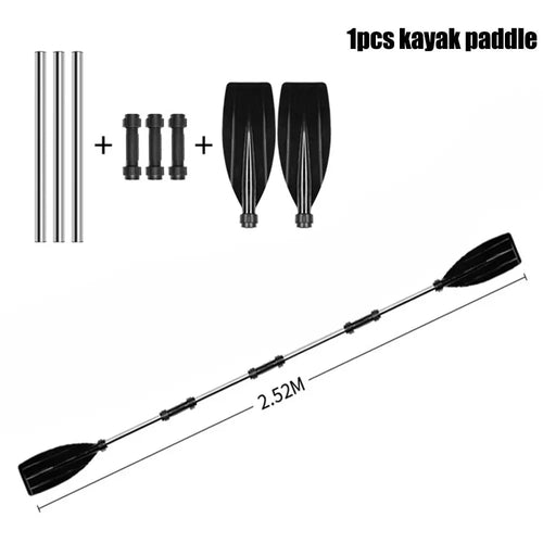 Aluminum Alloy Kayak Paddles Thicken Anti-twist Design Canoe Oars Detachable Portable Fishing Boat Pulp Boating Accessories