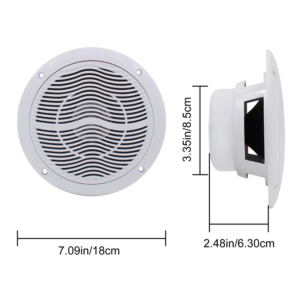 Herdio 6.5 Inch Marine Speaker 120W 2-Way Waterproof And Weather Resistant Outdoor Stereo Boat Speakers Perfect For ATV UTV