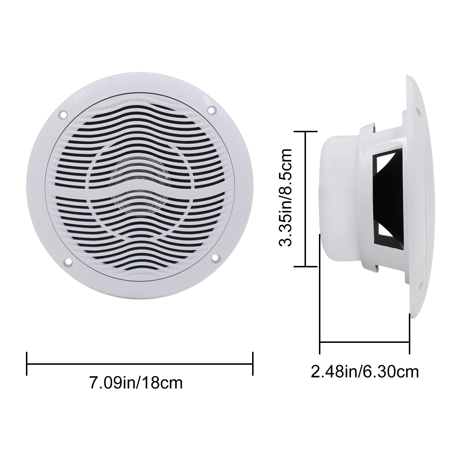 Herdio 6.5 Inch Marine Speaker 120W 2-Way Waterproof And Weather Resistant Outdoor Stereo Boat Speakers Perfect For ATV UTV