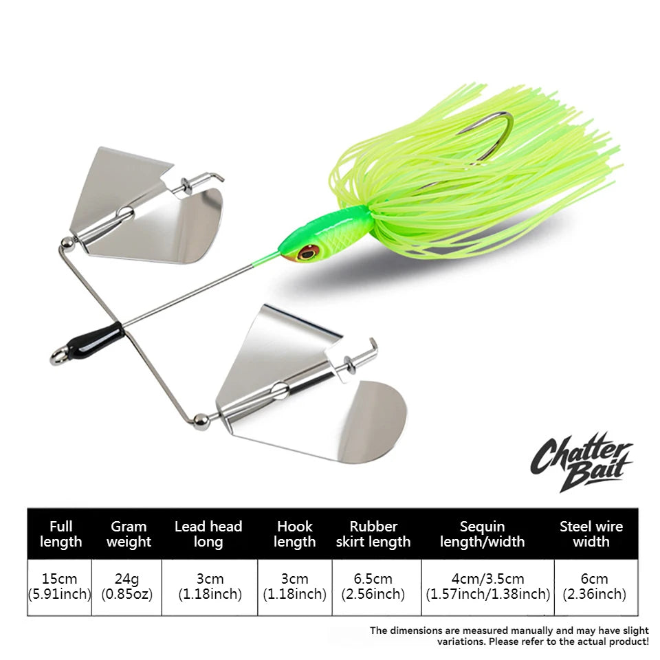 SKYBAITS 15cm 24g Rotating Spinner Bait Buzzbait Sea Bass Tail Fishing Lure Swim Jig Emit High Willow Leaf Matel Lure Freshwater