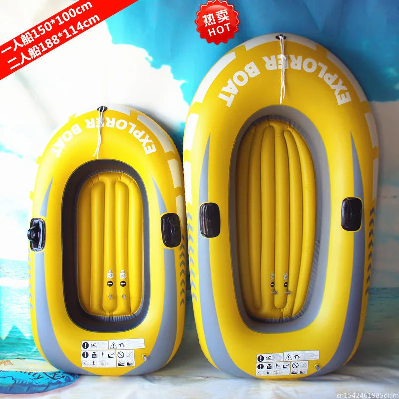 PVC Inflatable Kayak Canoe 1~2 Person Rowing Air Boat Fishing Boat Summer Rubber Boat Pvc Kayak Thickened Rafting Boat New