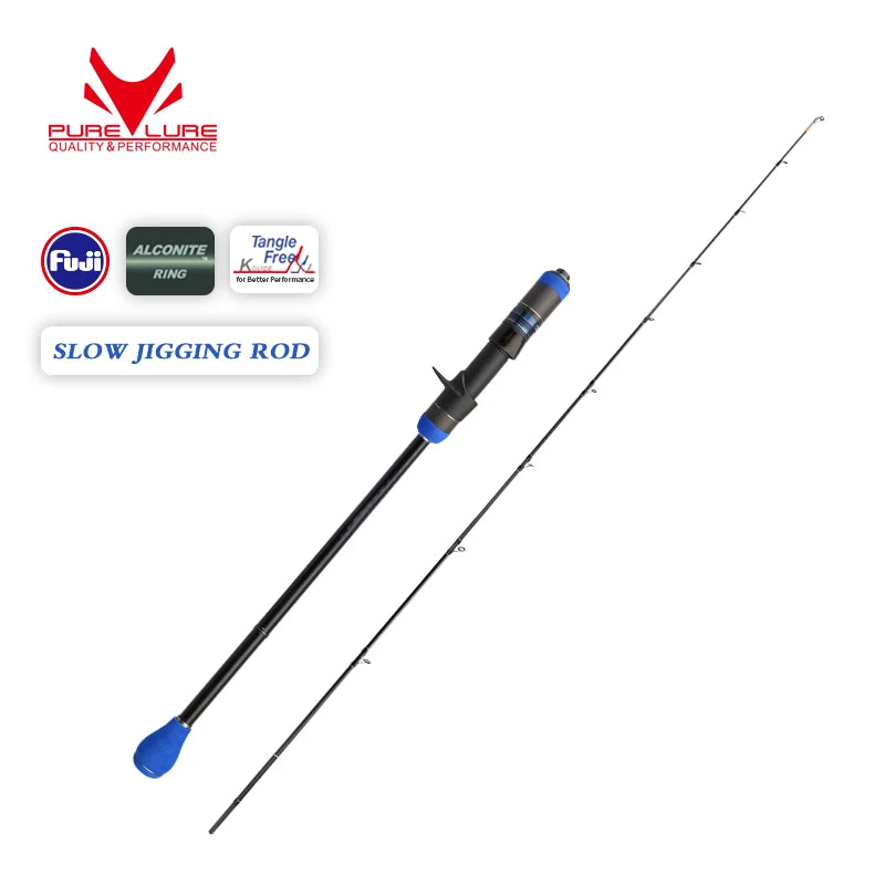 PURELURE Slow Jigging Rod 1.90M 6.35ft Solid Tip Salt water Spinning Baitcasting for Sea Fishing Rods Boat Fishing Rod