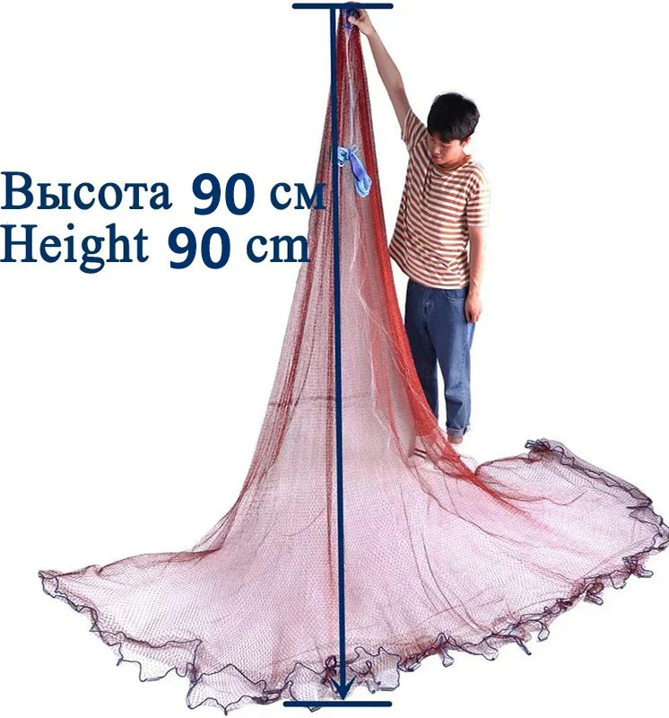 Lawaia Fishing Net Multifilament/Monofilament Line Cast Net Catch Fish Throw Network Steel Sinker Outdoor Hand Net Fish Trap