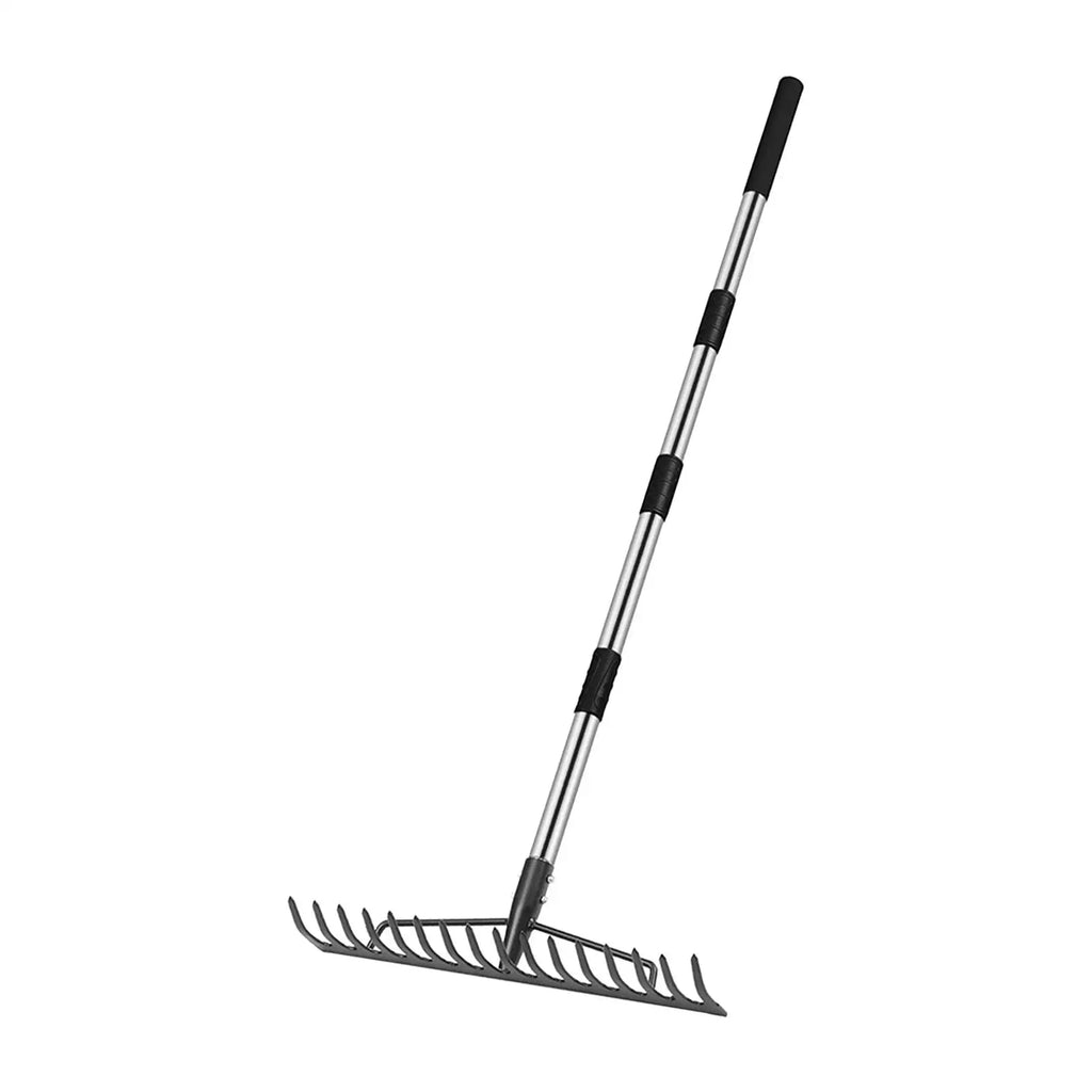 Lawns Rake Adjustable Handle Weeding Nonslip Gardening Tool Garden Leaf Rake