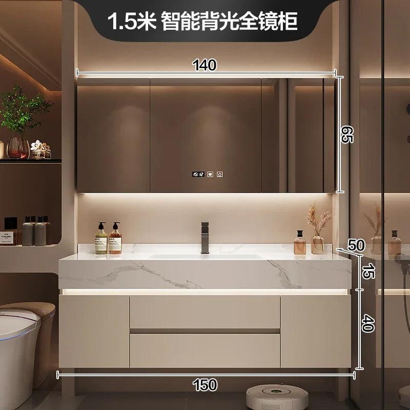 Partitions Storage Bathroom Cabinet Organizer Mirror Wall Shelves Accessories Toilet Cupboard Luxury Gabinete Home Furniture