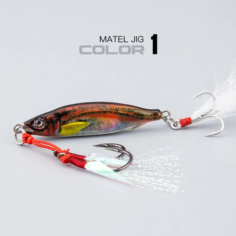 3D Printing Bass Fish 10g-80g Bait Tackle TroutShore Drag Cast Sea Fishing Tuna Slow Jigging Lure Saltwater Hook
