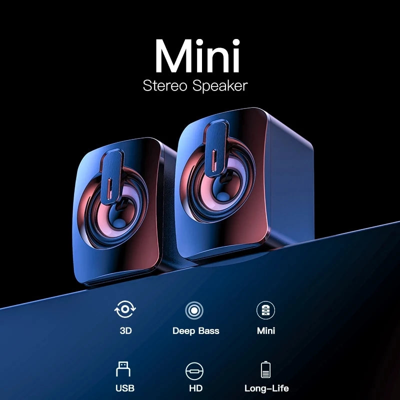 Stereo Speaker For Desktop Computer Laptop PC Notebook Wired Mini Home Musical Music Sound Box Caixa De Som Portable Altavoces