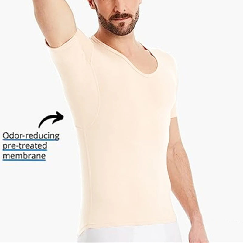 Men Undershirts  Anti Perspiration T shirt  Against Underarm Sweat Proof T-shirt