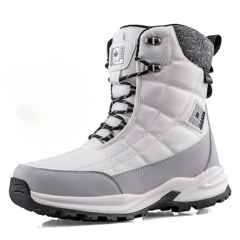 Men Snow Boots Winter Fashion Outdoor Mens Shoes High-top Hiking Ankle Boots Men Waterproof Fishing Boots Snow Plush Male Shoes