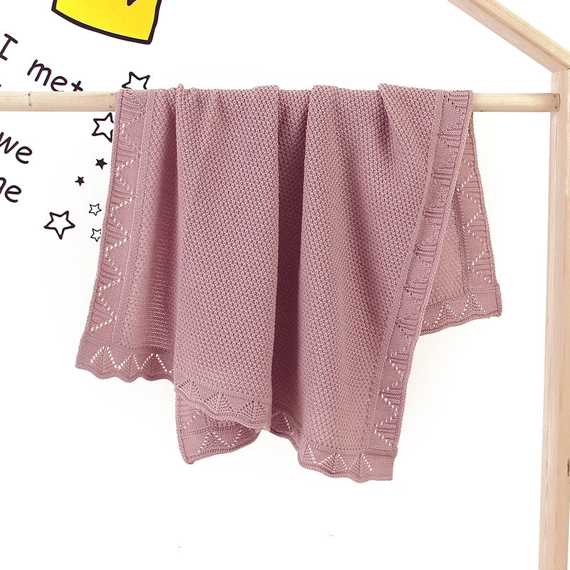 Baby Blankets Knitted Infant Boy Bedding Girl Quilt 100*80CM Plaid Newborn Stroller Swaddling Wrap Fashion Hollow Out Super Soft