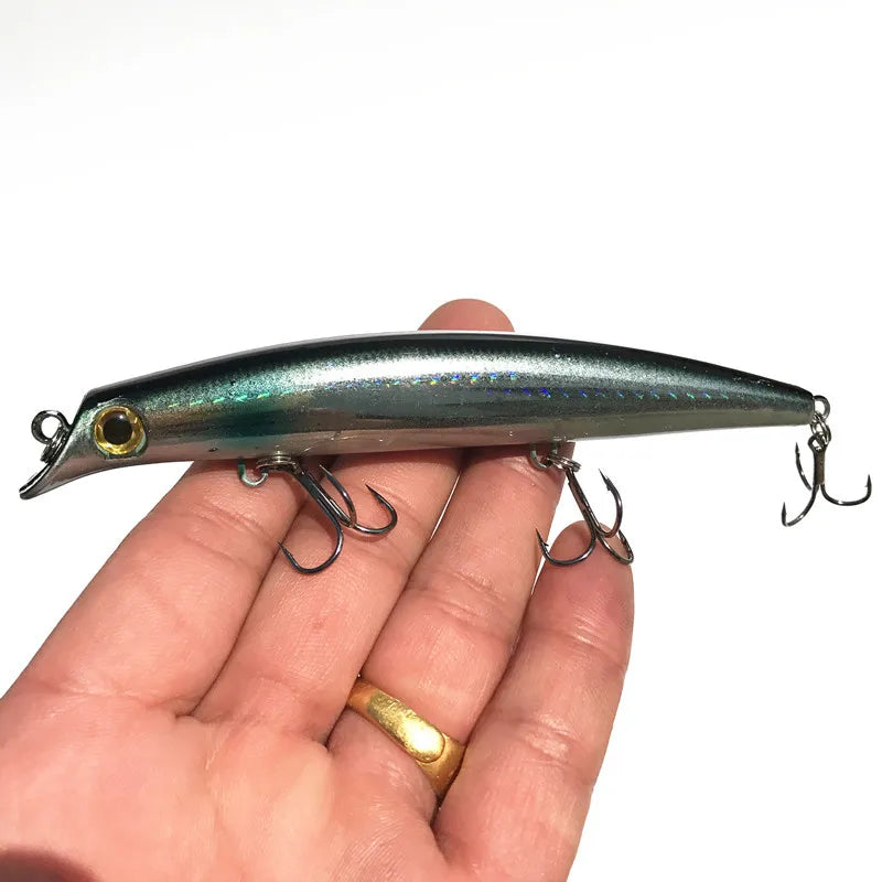 Seawater Fishing Dive Minnow 0.2-0.5m Artificial Lures Hard Bait 10.5cm 12cm  Bass Lure Laser Bright