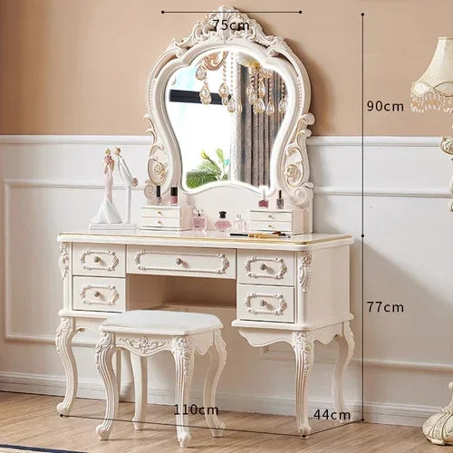 Makeup Vanity Dressing Table Dressers for Bedroom Makeup Vanity Desk Organizer Treasure Chest Girls Tocadores Comfortable Table
