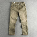 2025 Spring And Summer New American Retro High-elasticity Slub Cotton Men's Washed Straight Jeans Fashion Loose Casual Pants