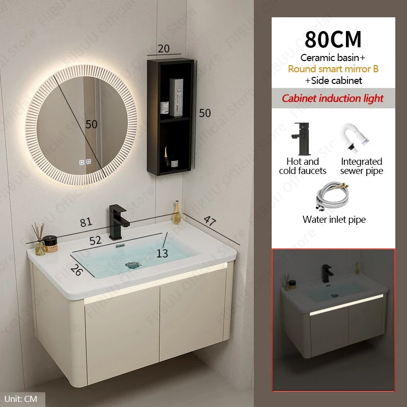 Modern Bathroom Vanity Wall Mounted Bathroom Storage Cabinet, High-Definition Mirror Integrated Bathroom Furniture Accessories