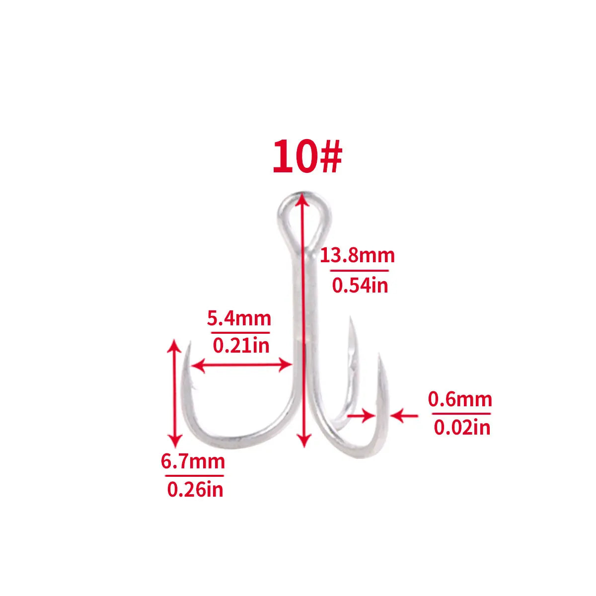 20pcs 4# 6# 8# 10#2# Fishing Hook High Carbon Steel Treble Hooks Bent Triple Fishhooks Set Anchor Hooks For Sea Fishing