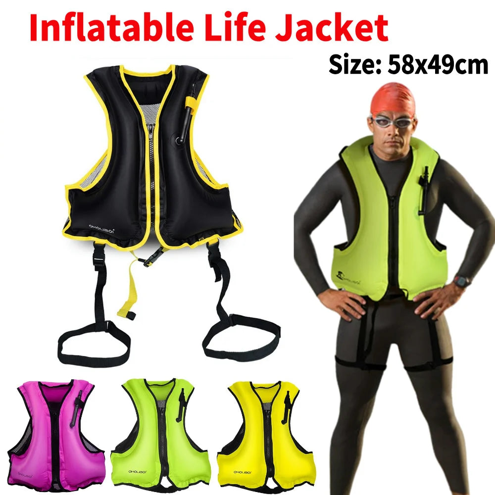 Snorkel Vest for Men Women Inflatable Snorkeling Vest Portable Swim Jacket Buoyancy Vest for Snorkeling Swim Kayaking Boating
