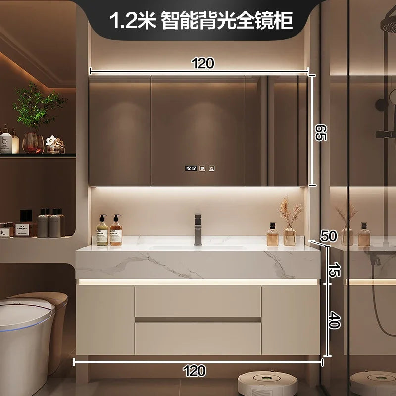Partitions Storage Bathroom Cabinet Organizer Mirror Wall Shelves Accessories Toilet Cupboard Luxury Gabinete Home Furniture