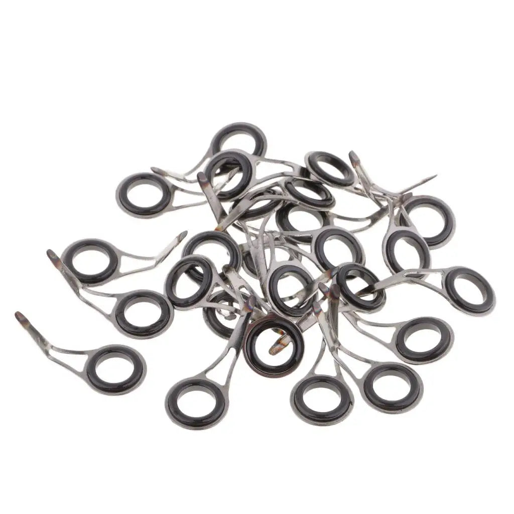 25pcs Sturdy Fishing Rod Guides Single Leg Rod Eye  DIY Rod Building Part Stainless Steel Frame and Ceramic