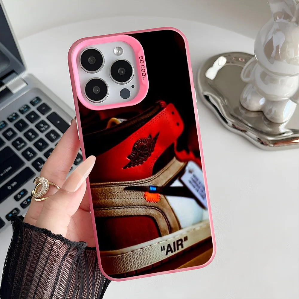 JORDAN 1 Designed And Sold By Phone Case IMD Color Silver Shell For IPhone 16 15 14 13 12 11 Pro Max Plus