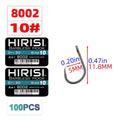 Hirisi 100pcs Barbless Fishing Hooks PTFE Coated High Carbon Steel Hook 8002 Freshwater Fishing Supplies
