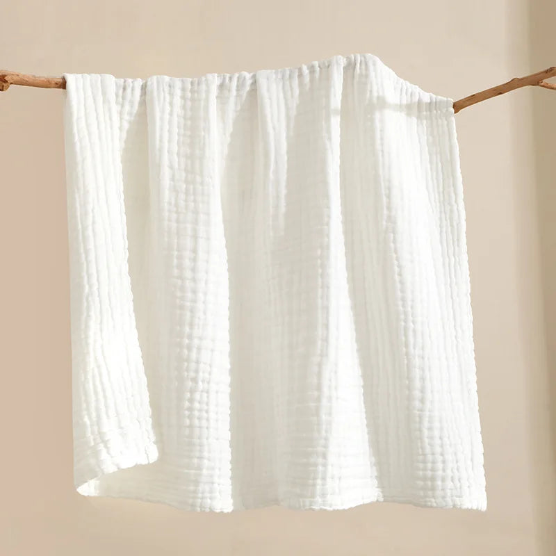 Baby Bath Towel 6 Layers Infant Gauze Receiving Blanket 1pc Kid Swaddle Wrap Bedding 105*105cm Pure Cotton Bubble Muslin Blanket