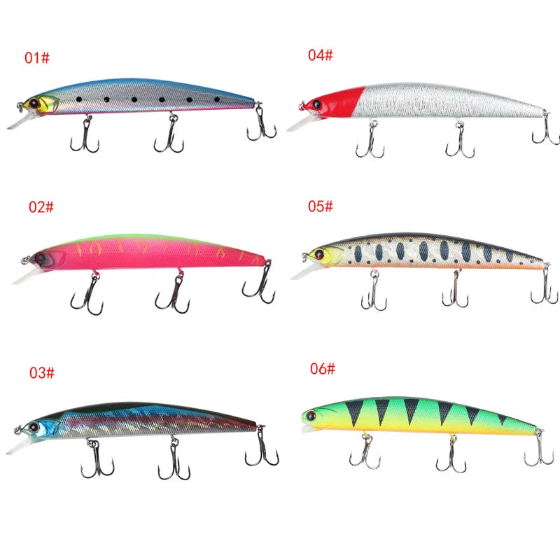 Fising Bait 13cm 20g  Sinking Minnow Lure 3 hooks Bass Long Cast Hard Bait Depth 0.5-2m