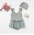 2026 Girls Kids Swimsuit with Cap Swimwear One Pieces Beach Bathing Suit Kids Girl Bikinis Bodysuit Summer