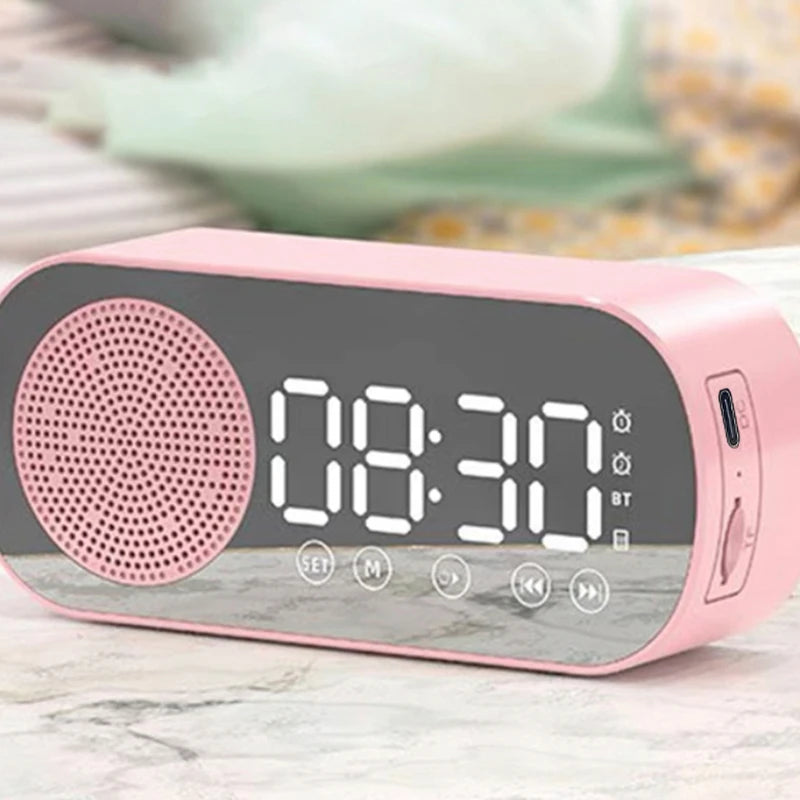 Digital Alarm Clock Wireless Bluetooth Speaker Multi-functional Subwoofer Clock Mini AI Smart Alarm Clock Speaker Music Player