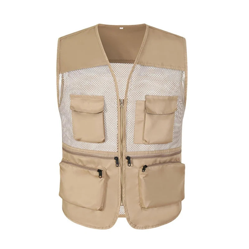 Outdoor Fishing Vest Fish Vest Quick Dry Hunting Vest Fishing Travel Vest Breathable L-3XL Multi-Pocket Mesh Jackets