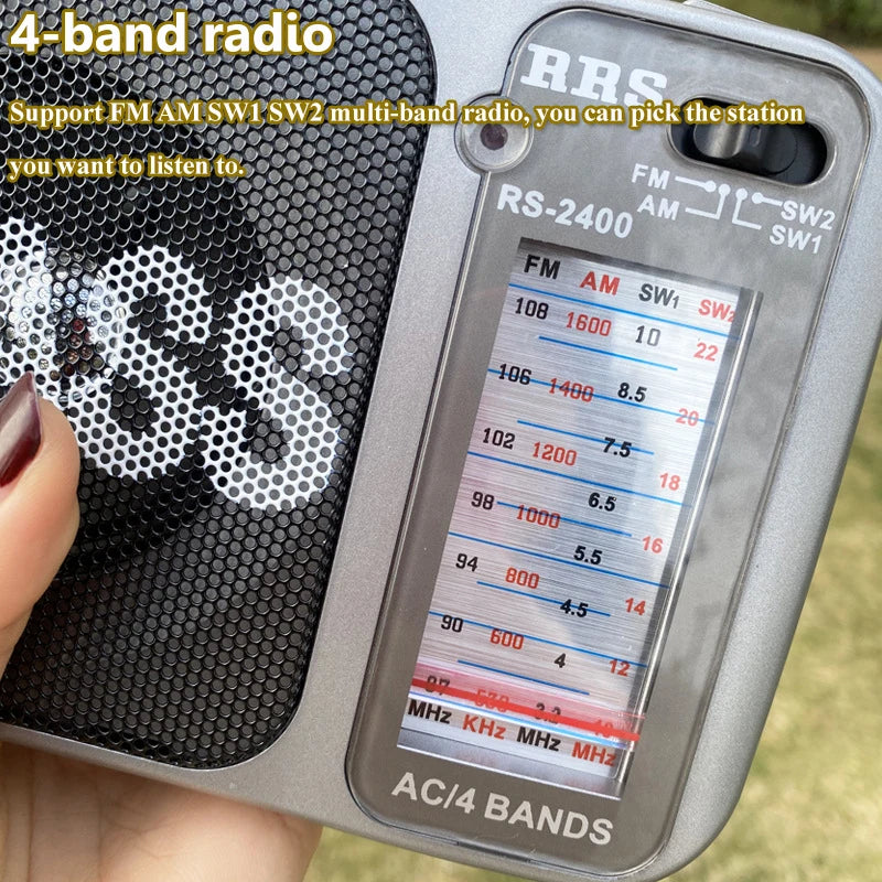 Portable Retro Radio High Sensitivity FM AM SW1-2 Radios Recevier with Retractable Antenna 3.5mm Headphones Jack Support AC 220V