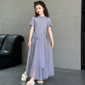 Children's Costume Girls Clothes 11 To 12 Years Old Sets Summer Suits Child Set Fashion Outfit T-shirts Home Clothing Girl Dress
