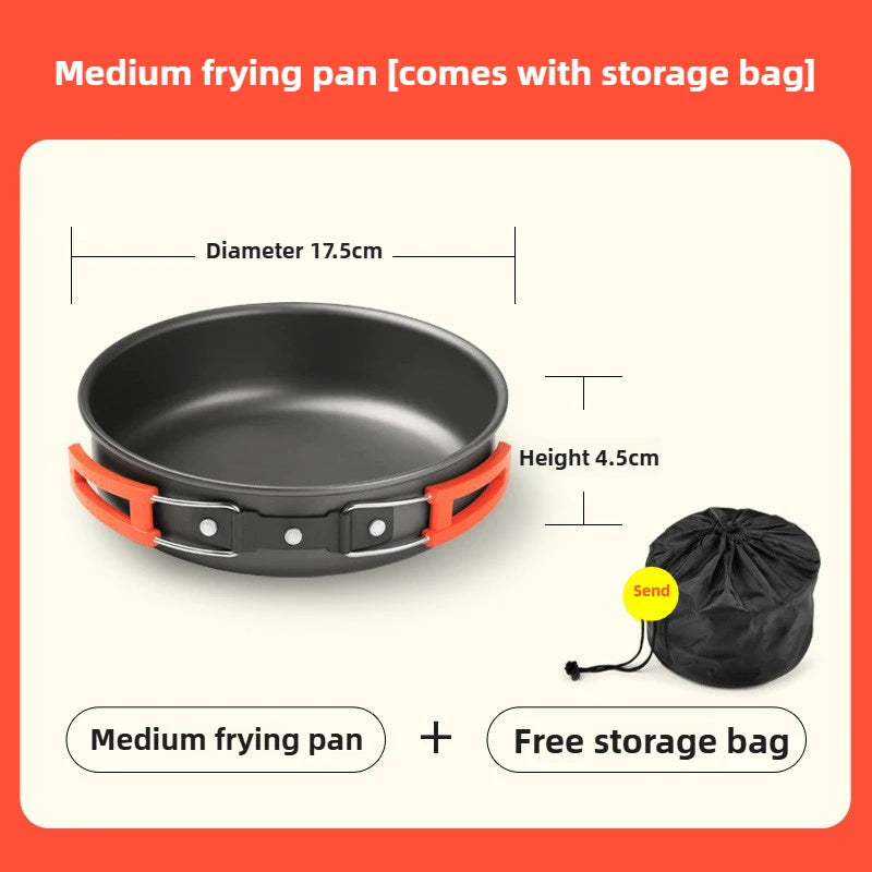 Outdoor Hiking Cookware Camping Cookware Boiling Water Teapot Frying Pan Equipment Portable Camping Pot Supplies Combination Set