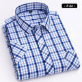 Plaid Short Sleeve Shirts For Man Cotton Checked Colorful New Fashion Summer Young Boy Beach Clothing Confortable Casual Shirts