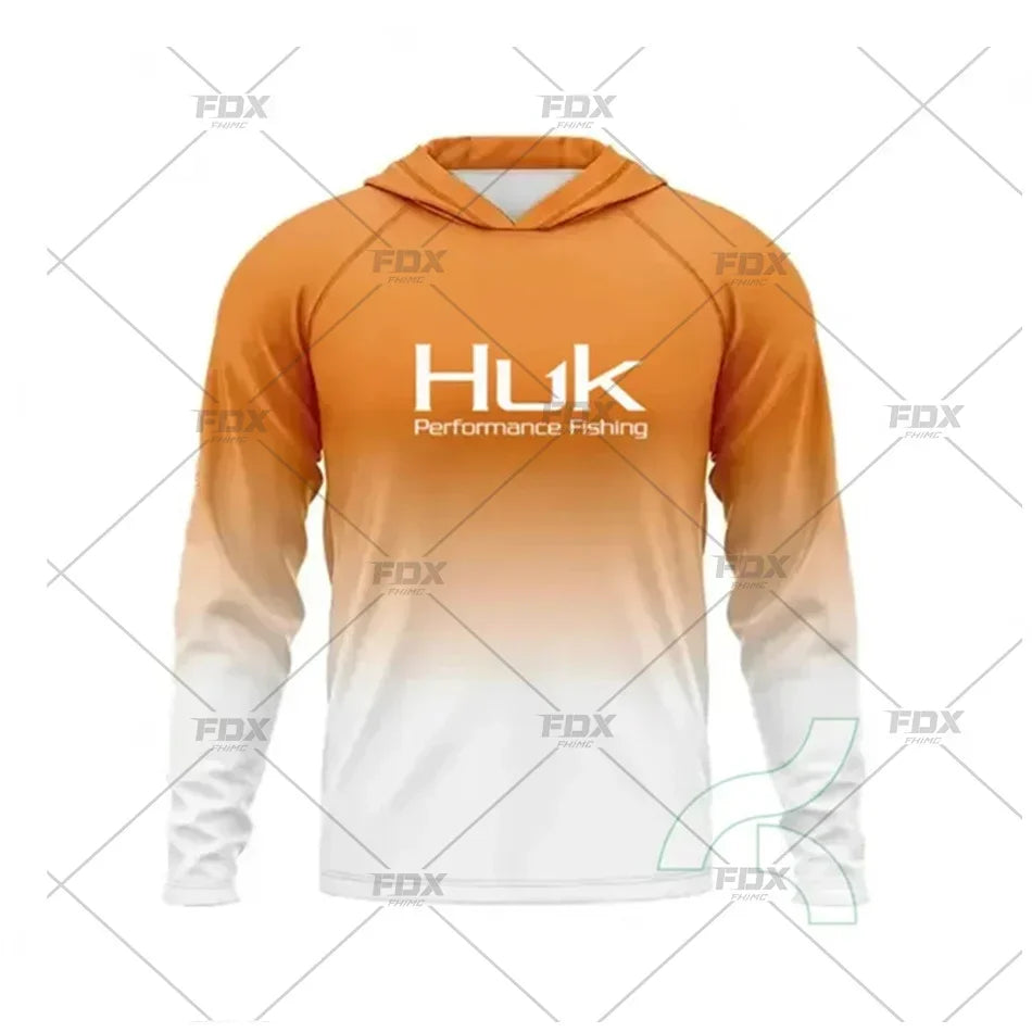 New Fishing Hoodie Huk Men Clothes Summer Breathable Long Sleeve Fishing Shirt Sun Protection Camouflage Fishing Shirts Tops
