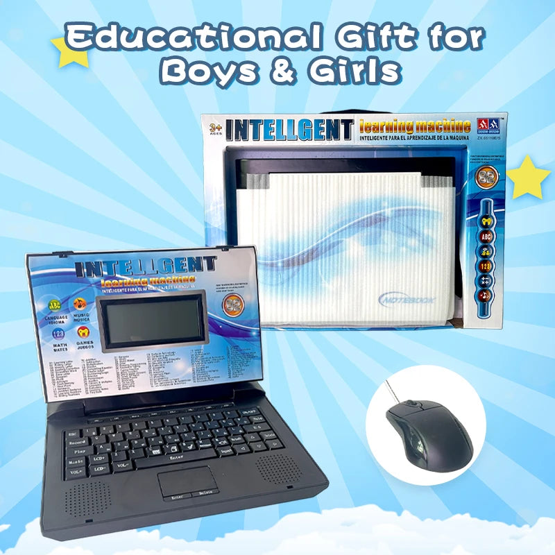 Kids' Educational Laptop Toy (Ages 3+) – 60+ Learning Games for ABCs, Math, Music, Logic, Typing, Drawing & More – Bilingual Pre