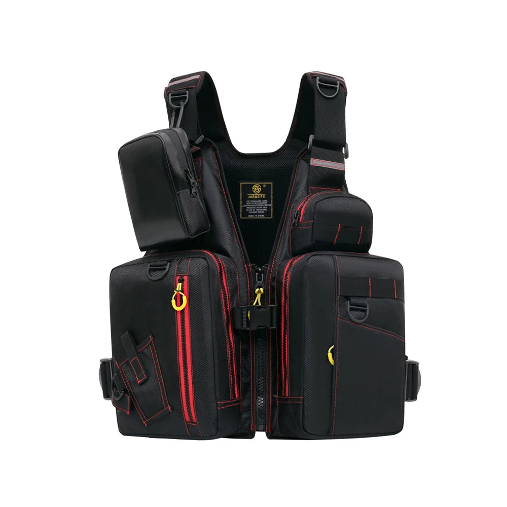 Multi-Functional Life Jacket Vest For Outdoor Fishing A Must-Have For Safety Multiple Pockets For Storage Buoyant Material