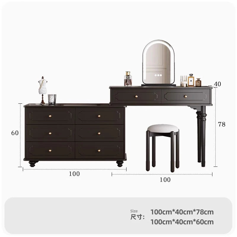 Modern Luxury Vanity Table Drawer Storage Simple Aesthetic Makeup Vanity Table With Mirror Trendy Penteadeira Bedroom Furniture
