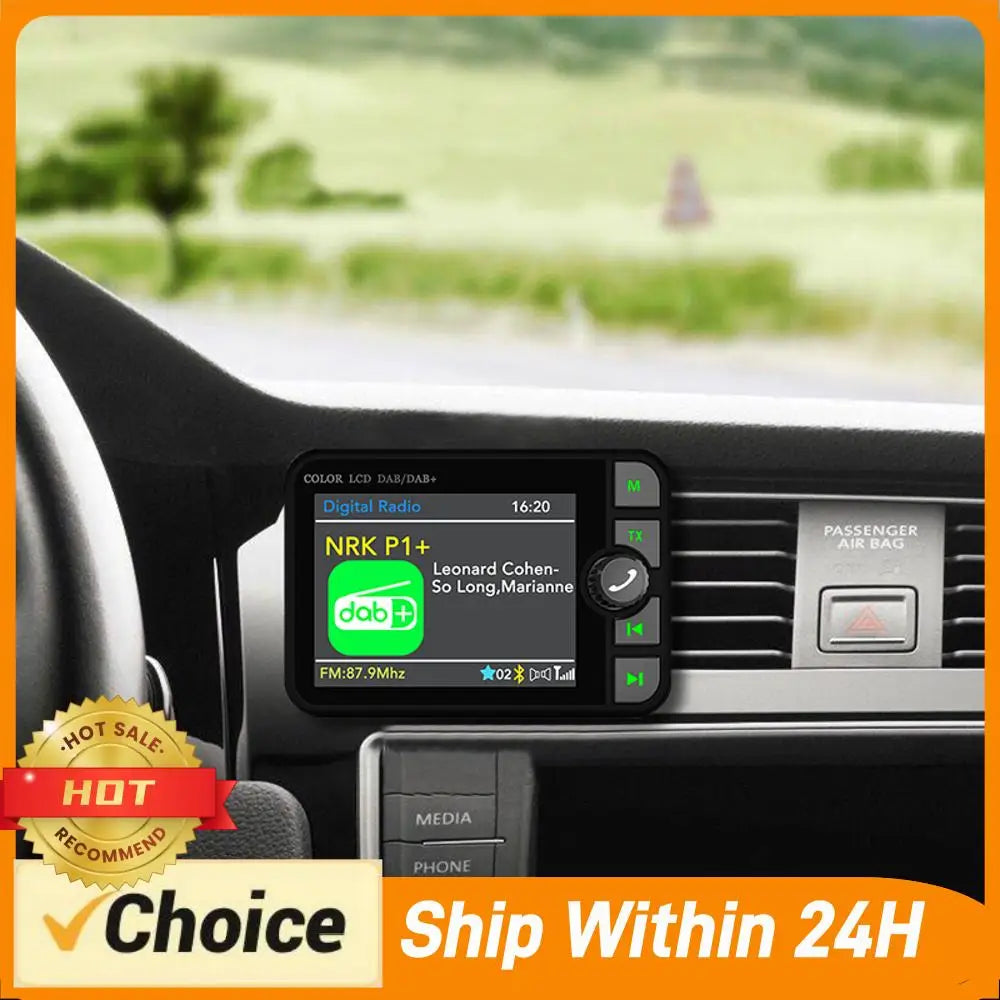 Stereo MP3 Player 2.4 Inch LCD Color Screen Digital Signal Broadcast Adapter Bluetooth-compatible 5.0 DAB Radio Receiver for Car