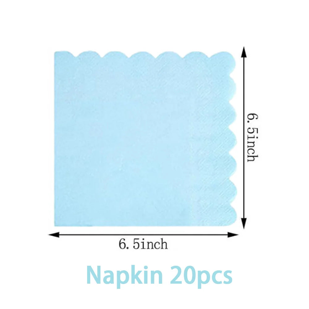 Solid color party supplies tableware paper plates cups napkins tablecloths suitable for birthday party guests banquet baby showe