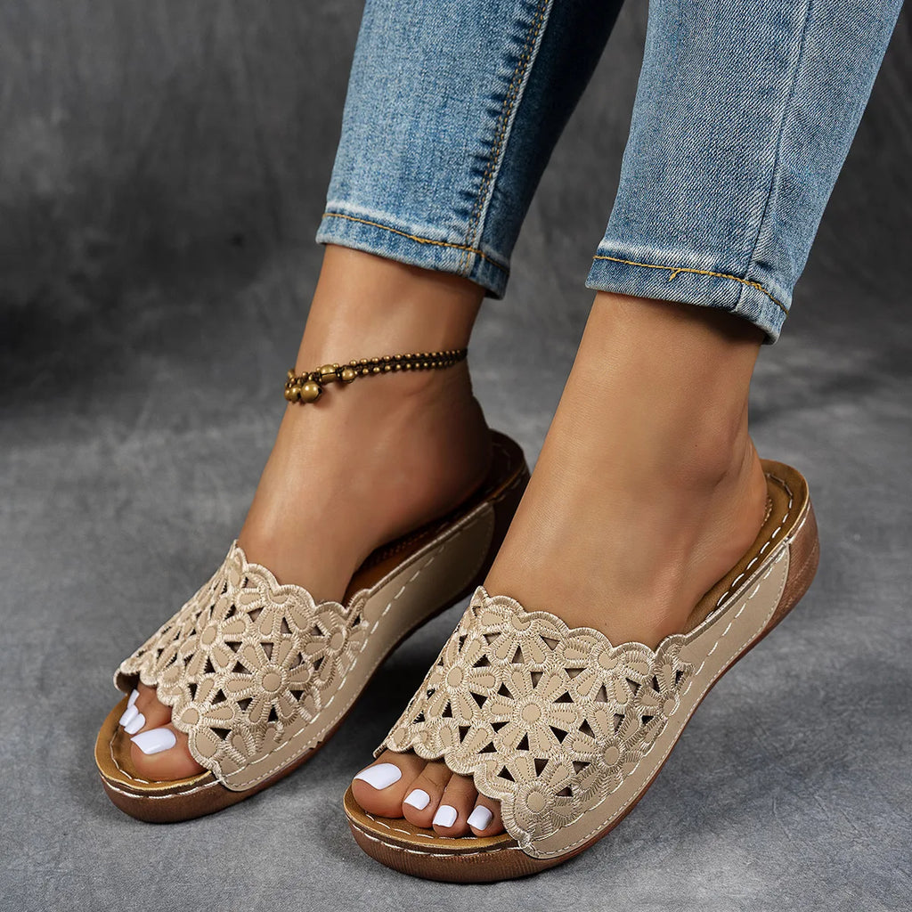 Women's Sandals Wedges Heels Sandals Summer Woman Shoes Indoor Outdoor Slippers Heeled Shoes Summer Footwear Sandalias De Mujer