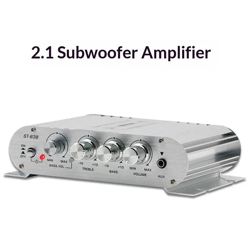 ST-838 Home Theater Amplifiers HiFi 2.1 Channel Power Amplifier Stereo Bass Sound Car Home Amp Media Player Amplifier