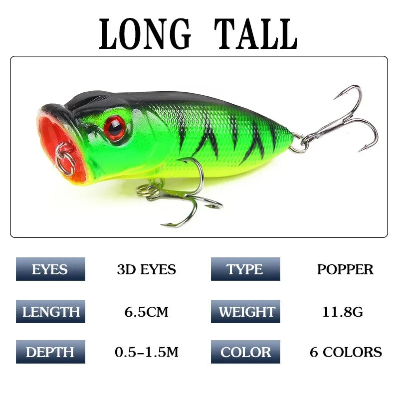 6.5cm 10g Lure Bait Floating Water Bead Wave Climbing Bionic Vibrating Swing Temptation Top Water Temptation Bass Predatory Bait