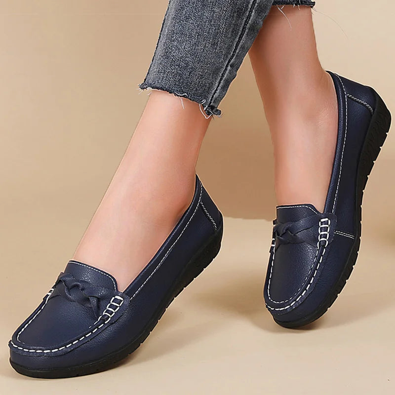 Women's Soft Leather Flat Loafers