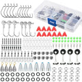 170PCS Saltwater Fishing Tackle Kit: Complete Set with Strong Hooks, Texas Rigs, Drop Shot Rigs & Portable Box for Offshore