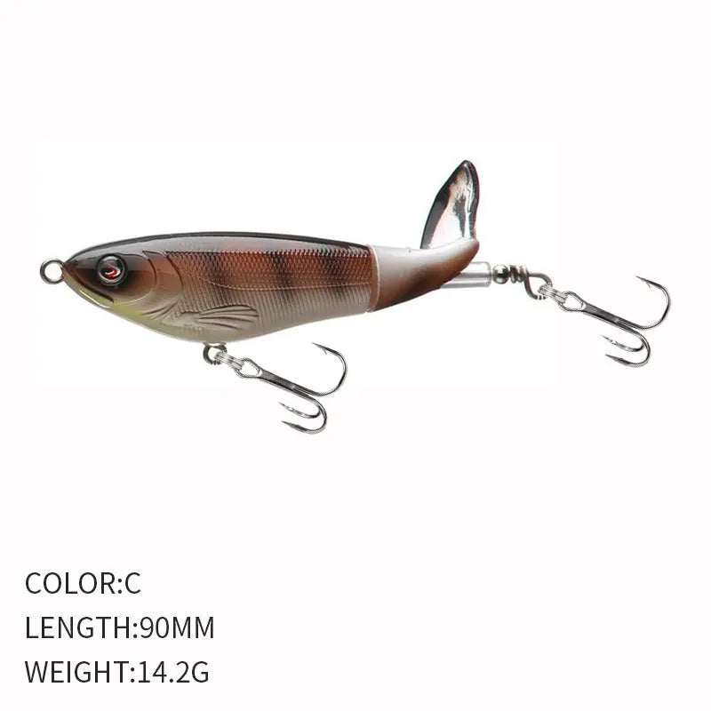 Pesca Topwater Whopper Plopper Popper FIshing Lure 90mm 15g Artificial Bait Hard Plopper Soft Rotating Tail Fishing Tackle Geer