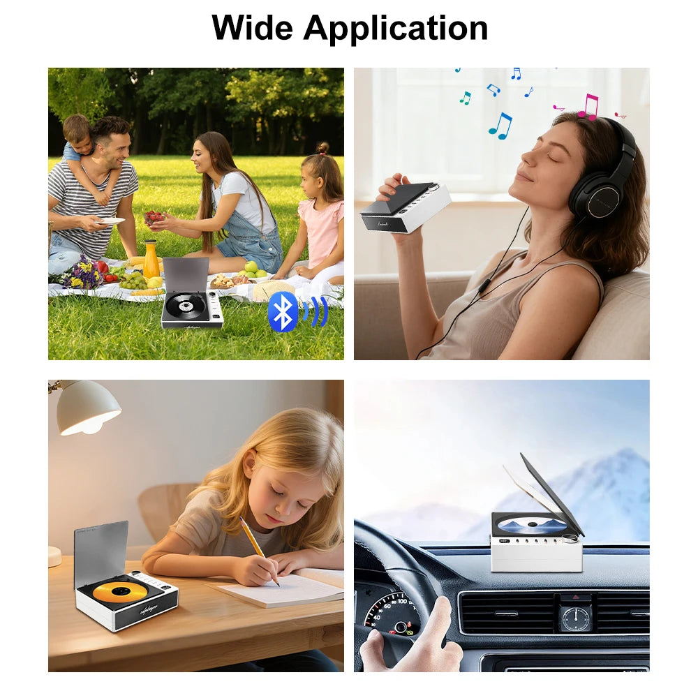 Car CD Players Bluetooth 5.1 CD/CD-R/CD-RW/MP3/WMA Player Portable Amplifier Universal Classic 3.5mm AUX/USB/OPTICAL Support