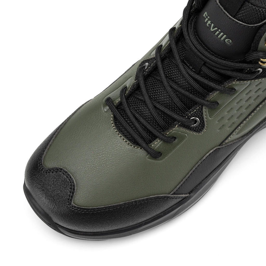 FitVille Men's Wide Hiking Boots Water Resistant High-top Trekking Shoes for Men Non-Slip Outdoor Tactical Combat Military Boot
