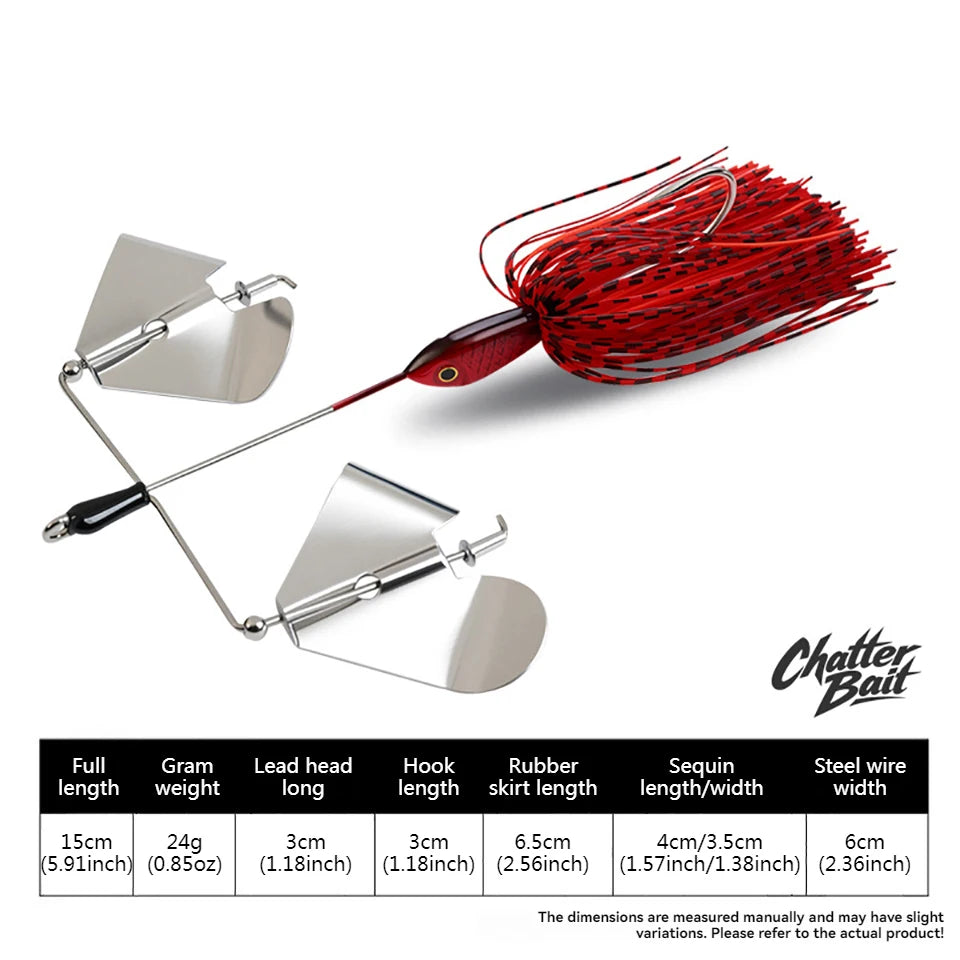 SKYBAITS 15cm 24g Rotating Spinner Bait Buzzbait Sea Bass Tail Fishing Lure Swim Jig Emit High Willow Leaf Matel Lure Freshwater